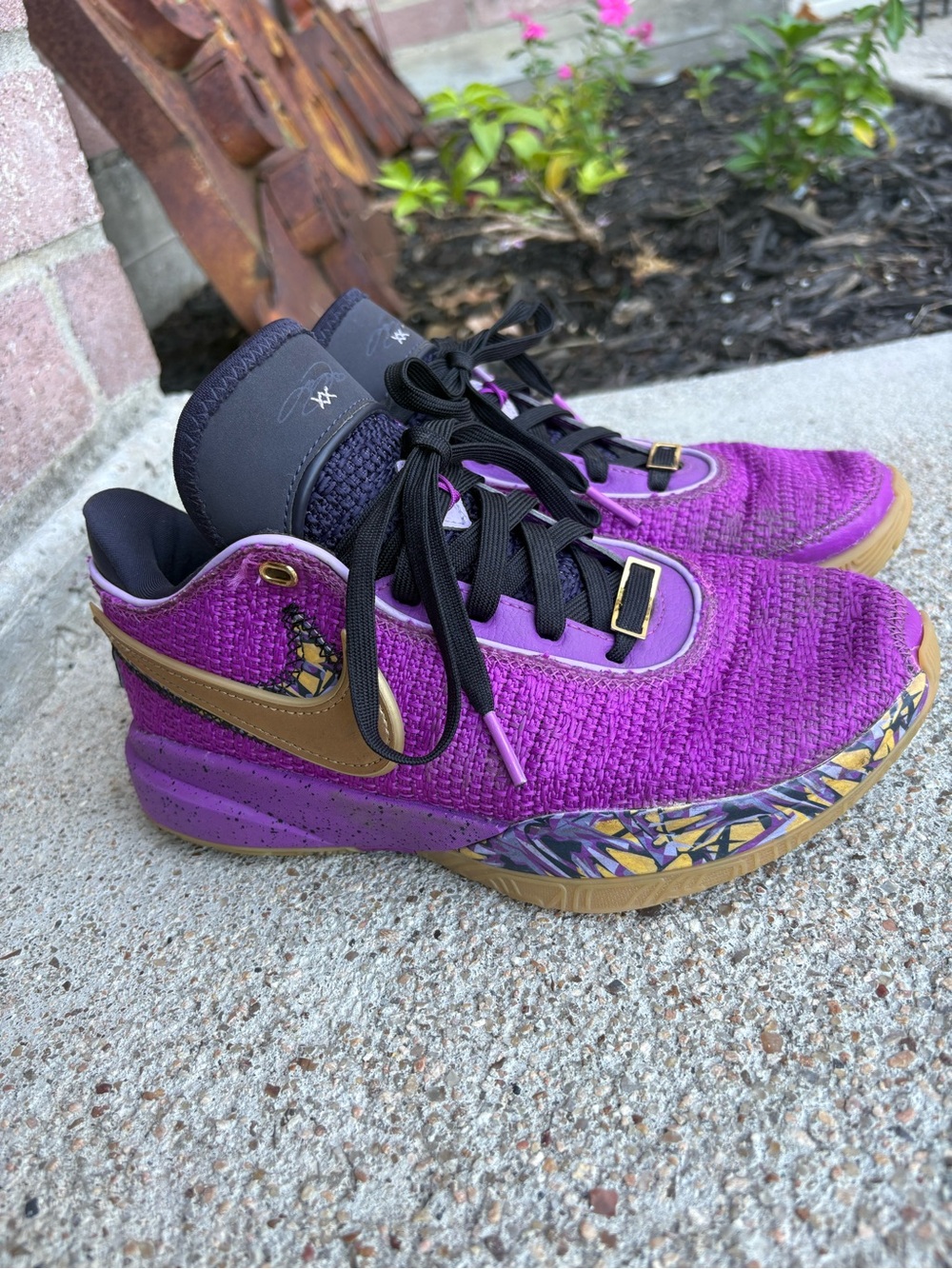 Nike Purple & Gold Low Top Sneakers with Black Laces